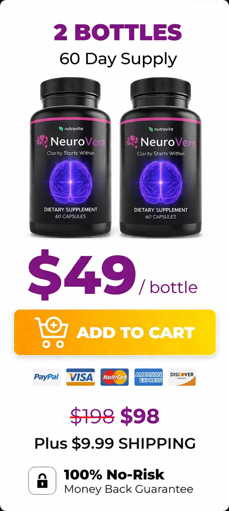 NeuroVera supplement 2 bottle package